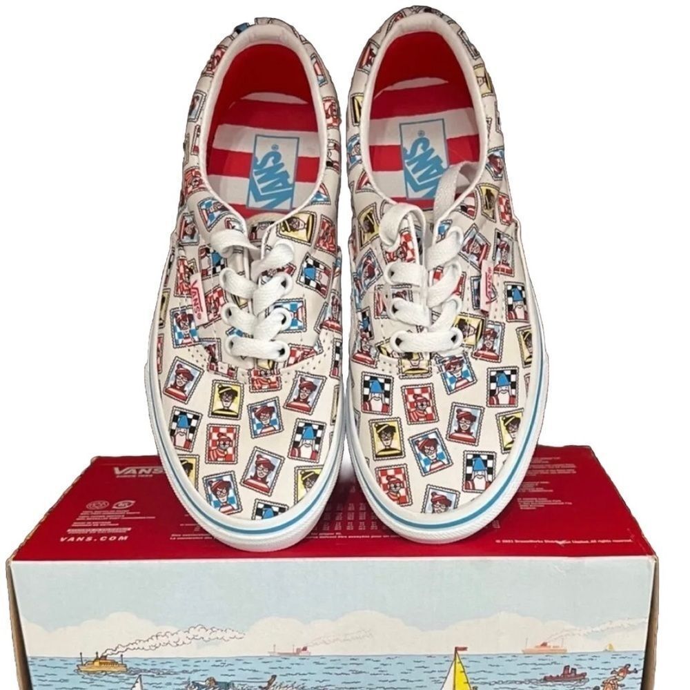 Vans Wheres Waldo? Limited Edition Canvas Sneakers Kids Sz 1 Athletic Shoes Y2K - Picture 5 of 10
